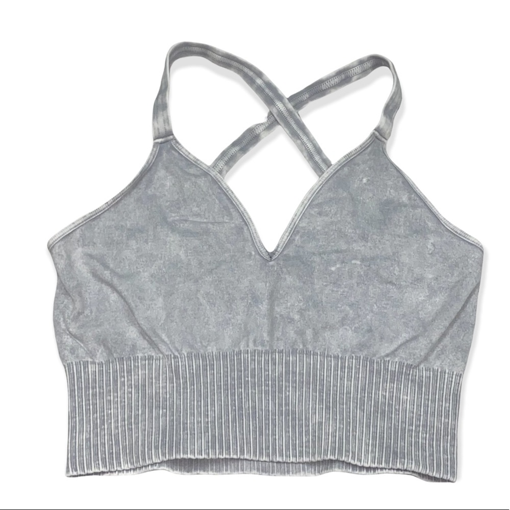 NEW! Free People Good Karma Crop Top - M/L - Iced Grey $58 retail - Picture 3 of 6